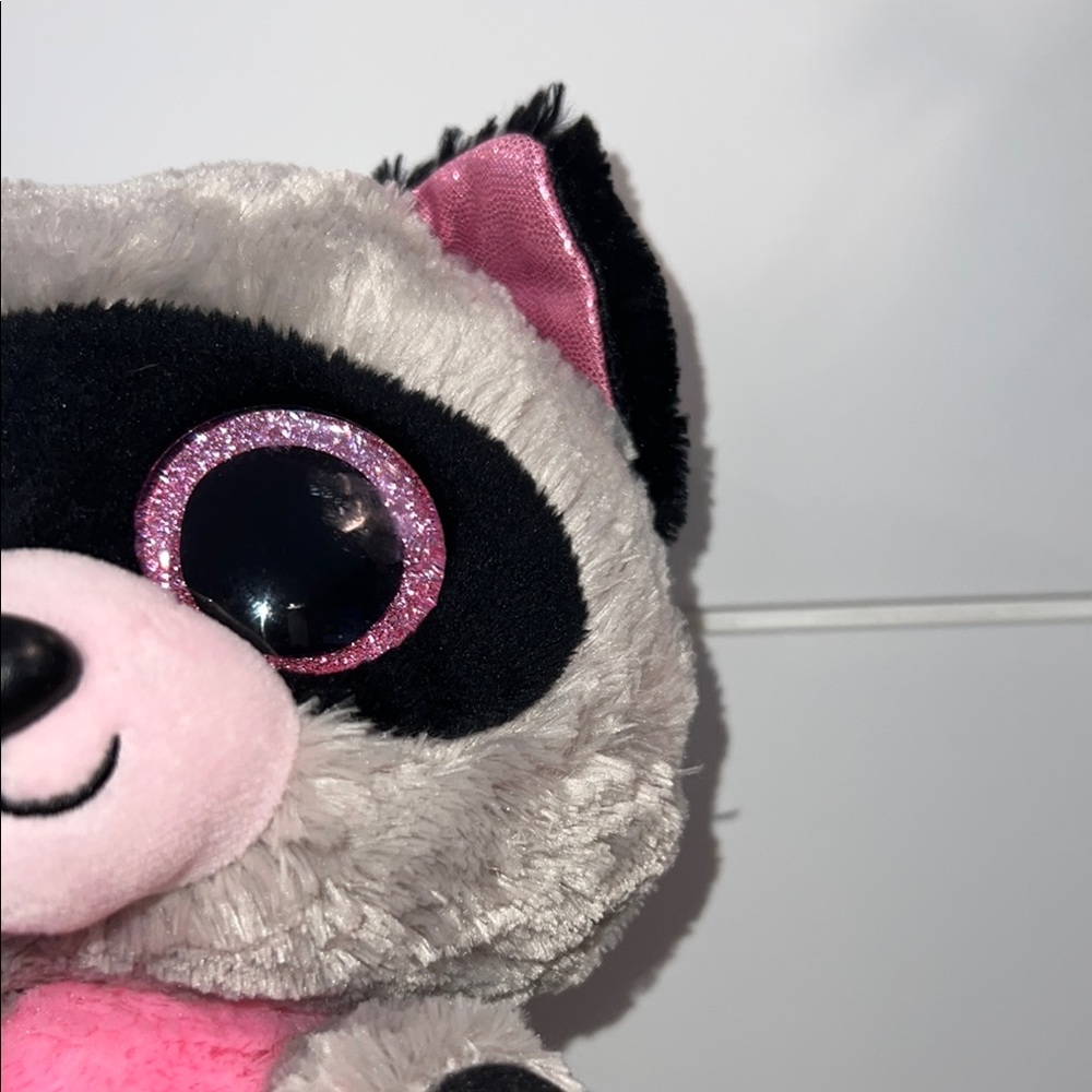 Ty Pink and Gray Raccoon Plush Toy - Picture 3 of 11